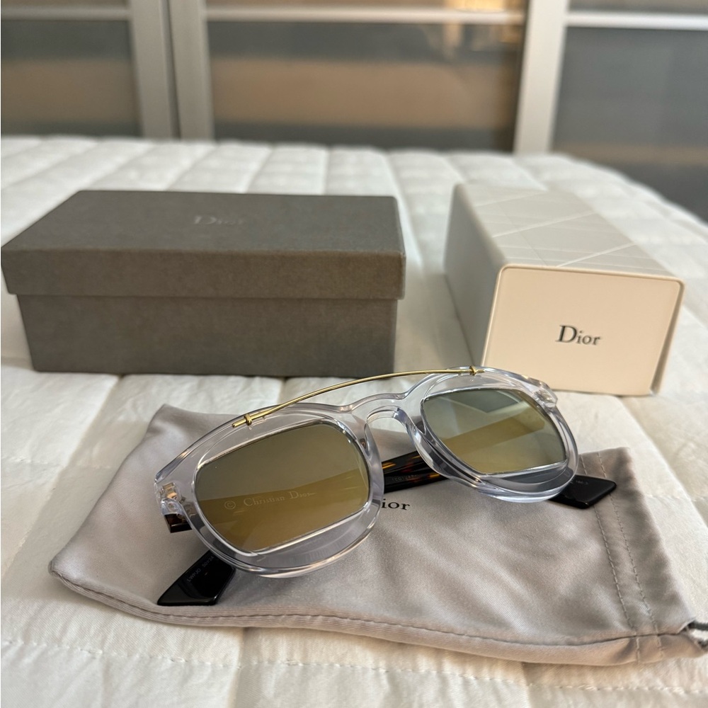 ‼️⚠️Dior Mania1-Havana w Gold mirror lens Sunglasses⚠️‼️